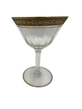 Vintage Tiffin-Franciscan Minton Gold-Encrusted Champagne Coupe Stem 14196